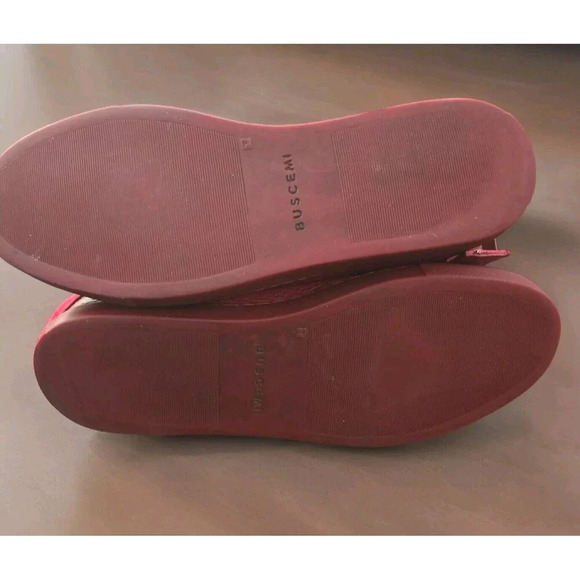 Buscemi Sneakers Mens 42 US 8.5 Red Leather 100MM Guts/Guts High Top Gold Lock - Picture 13 of 14